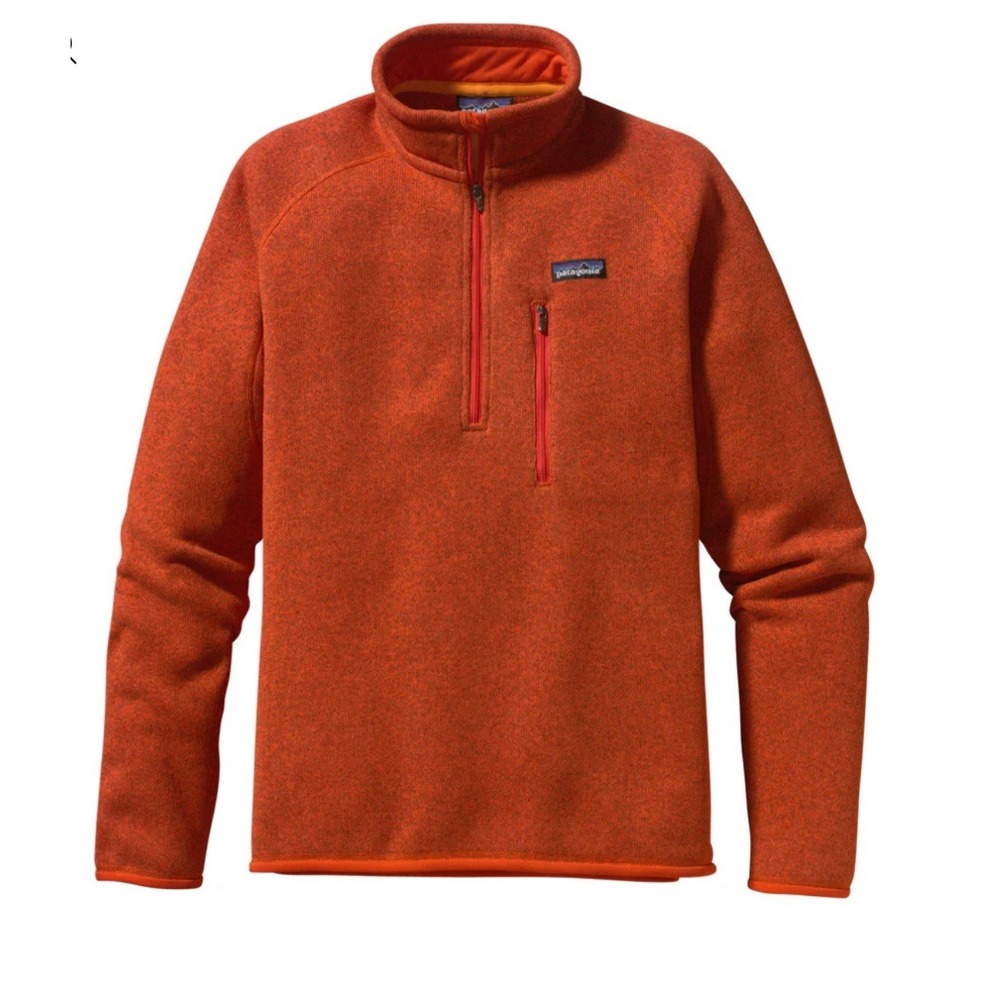 Patagonia Mens Medium Better Sweater 1/4 Zip Pullover Burnt Orange 139$